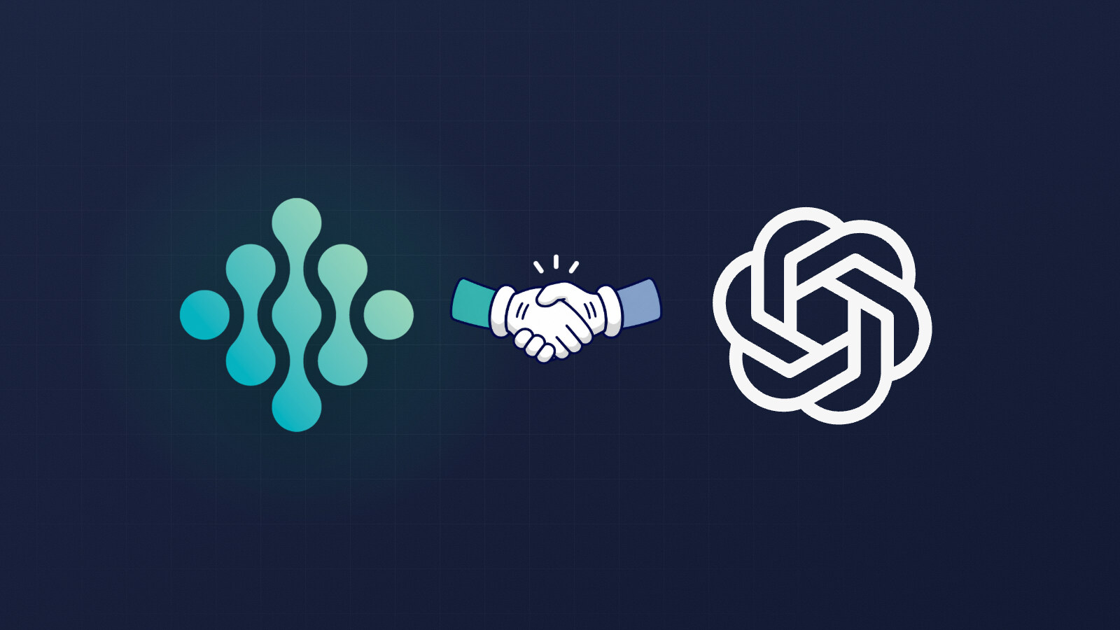 The Moonraker logo and the ChatGPT logo, joined by a cartoon handshake.
